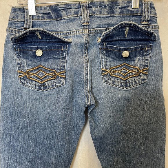 Aéropostale Y2K Stretch Boot Jeans 3/4 Short - Picture 6 of 11